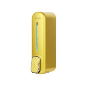 AIMKO (Gold) ABS Wall Mounted Soap Dispenser: Leak-Free Hand Wash & Shampoo Bottle for Bathroom, Kitchen, Shower, Ideal Home Gadget & Organiser for Soap Dispenser in Wash Basin.