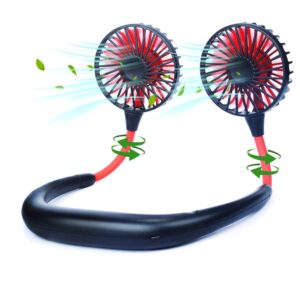 EasyAcc Wearable Neck Fan – Quiet, Hands-Free Personal Fan with 360° Airflow, USB Rechargeable, 3 Speeds – Perfect for Office, Kitchen, Workout, Gym, Travel & Outdoor Use, 12 Centimeter, Multicolour